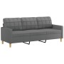 Sofá de 3 plazas con cojines tela gris oscuro 180 cm de , Sofás - Ref: Foro24-3200791, Precio: 328,95 €, Descuento: %