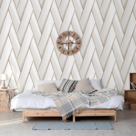 DUTCH WALLCOVERINGS Papel pintado Geometric blanco y dorado de , Papel pintado - Ref: Foro24-442573, Precio: 34,09 €, Descuen...