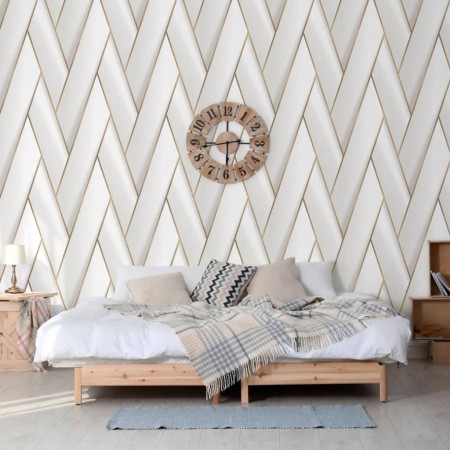 DUTCH WALLCOVERINGS Papel pintado Geometric blanco y dorado de , Papel pintado - Ref: Foro24-442573, Precio: 34,09 €, Descuen...