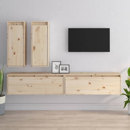 Muebles para TV 4 piezas madera maciza de pino de , Muebles TV - Ref: Foro24-3100179, Precio: 214,70 €, Descuento: %