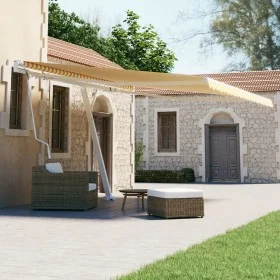 Toldo de pie automático amarillo y blanco 400x300 cm de vidaXL, Toldos - Ref: Foro24-3069548, Precio: 744,72 €, Descuento: %