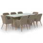 Juego de comedor para jardín 9 piezas ratán sintético marrón de , Conjuntos de jardín - Ref: Foro24-3059487, Precio: 1,00 €, ...