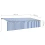 Toldo automático retráctil con persiana 6x3 m azul y blanco de vidaXL, Toldos - Ref: Foro24-3069486, Precio: 583,24 €, Descue...