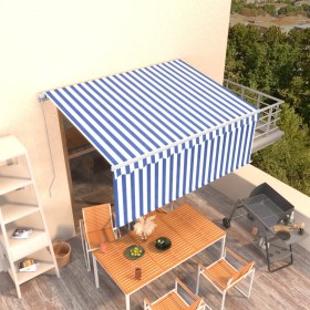 Toldo retráctil manual con persiana azul y blanco 3x2,5 m de vidaXL, Toldos - Ref: Foro24-3069256, Precio: 235,30 €, Descuent...