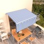 Toldo retráctil manual con persiana azul y blanco 3x2,5 m de vidaXL, Toldos - Ref: Foro24-3069256, Precio: 235,30 €, Descuent...