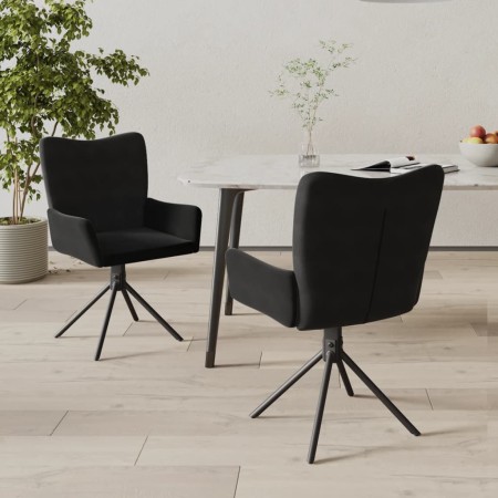 Sillas de comedor giratorias 2 uds terciopelo negro de , Sillas de comedor - Ref: Foro24-344815, Precio: 150,78 €, Descuento: %