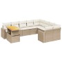 Juego de sofás jardín con cojines beige 10 pzas ratán sintético en Conjuntos de jardín | Comprar online en Foru.es