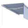 Toldo retráctil manual con persiana azul y blanco 3x2,5 m de vidaXL, Toldos - Ref: Foro24-3069256, Precio: 235,30 €, Descuent...