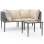 Set de muebles de jardín 3 pzas y cojines ratán sintético gris de , Conjuntos de jardín - Ref: Foro24-364127, Precio: 160,35 ...