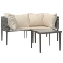 Set de muebles de jardín 3 pzas y cojines ratán sintético gris de , Conjuntos de jardín - Ref: Foro24-364127, Precio: 160,35 ...