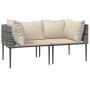 Set de muebles de jardín 3 pzas y cojines ratán sintético gris de , Conjuntos de jardín - Ref: Foro24-364127, Precio: 160,35 ...