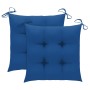 Sillas de jardín 2 uds madera maciza de teca con cojines azules de , Sillas de jardín - Ref: Foro24-3062512, Precio: 202,08 €...