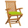 Sillas de jardín 6 uds madera teca con cojines verde brillante de , Sillas de jardín - Ref: Foro24-3062567, Precio: 460,85 €,...