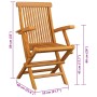 Sillas de jardín 2 uds madera maciza de teca con cojines grises de , Sillas de jardín - Ref: Foro24-3062488, Precio: 203,80 €...