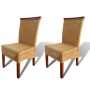 Sillas de comedor 2 unidades ratán natural marrón de , Sillas de comedor - Ref: Foro24-243235, Precio: 178,06 €, Descuento: %