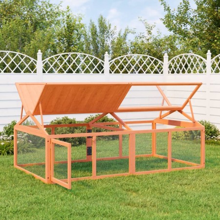 Corral de madera maciza pino marrón 200x112,5x74 cm de , Jaulas y habitáculos para animales pequeños - Ref: Foro24-172300, Pr...