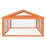 Corral de madera maciza pino marrón 200x112,5x74 cm de , Jaulas y habitáculos para animales pequeños - Ref: Foro24-172300, Pr...