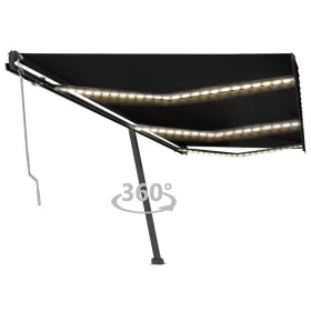 Toldo automático LED sensor de viento gris antracita 600x300 cm de vidaXL, Toldos - Ref: Foro24-3069814, Precio: 877,29 €, De...