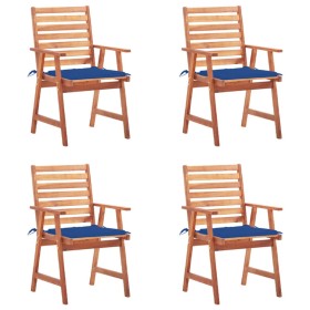 Sillas comedor de jardín y cojines 4 uds madera maciza acacia de , Sillas de jardín - Ref: Foro24-3078330, Precio: 310,80 €, ...