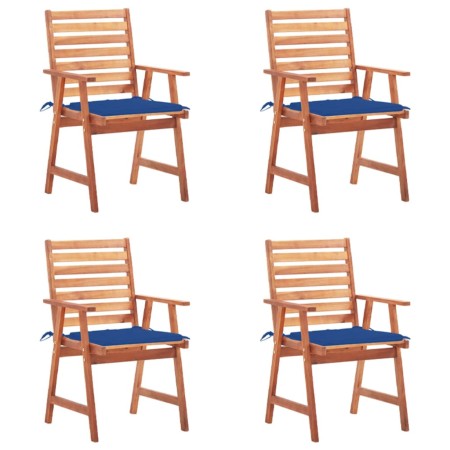 Sillas comedor de jardín y cojines 4 uds madera maciza acacia de , Sillas de jardín - Ref: Foro24-3078330, Precio: 310,80 €, ...