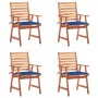 Sillas comedor de jardín y cojines 4 uds madera maciza acacia de , Sillas de jardín - Ref: Foro24-3078330, Precio: 310,80 €, ...