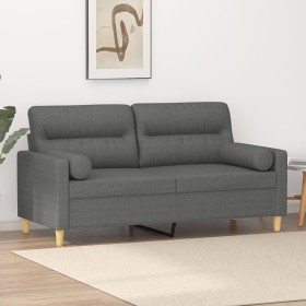 Sofá de 2 plazas con cojines tela gris oscuro 140 cm de , Sofás - Ref: Foro24-3200822, Precio: 227,70 €, Descuento: %