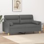 Sofá de 2 plazas con cojines tela gris oscuro 140 cm de , Sofás - Ref: Foro24-3200822, Precio: 227,70 €, Descuento: %