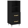 Aparador de madera contrachapada negro 34,5x34x90 cm de , Aparadores - Ref: Foro24-828645, Precio: 66,36 €, Descuento: %