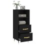 Aparador de madera contrachapada negro 34,5x34x90 cm de , Aparadores - Ref: Foro24-828645, Precio: 66,36 €, Descuento: %