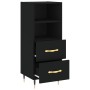 Aparador de madera contrachapada negro 34,5x34x90 cm de , Aparadores - Ref: Foro24-828645, Precio: 66,36 €, Descuento: %