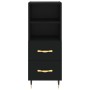 Aparador de madera contrachapada negro 34,5x34x90 cm de , Aparadores - Ref: Foro24-828645, Precio: 66,36 €, Descuento: %