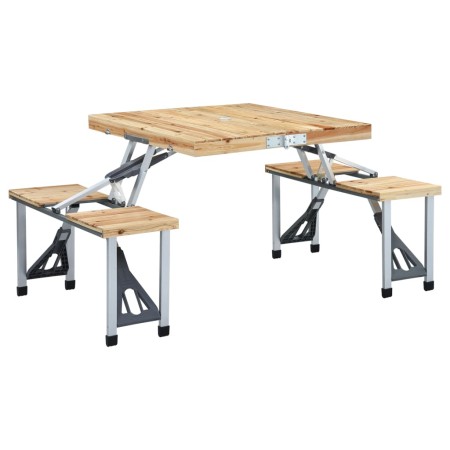 Mesa de camping plegable con 4 asientos acero aluminio de , Mobiliario de camping - Ref: Foro24-47687, Precio: 106,37 €, Desc...