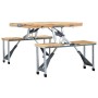 Mesa de camping plegable con 4 asientos acero aluminio de , Mobiliario de camping - Ref: Foro24-47687, Precio: 106,37 €, Desc...