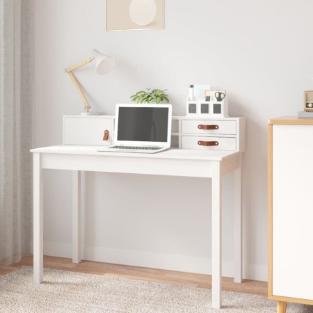 Escritorio de madera maciza de pino blanco 110x50x93 cm de , Escritorios - Ref: Foro24-823530, Precio: 109,09 €, Descuento: %