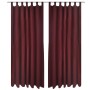 2 cortinas micro-satinadas con trabillas color burdeos, 140 x 245 cm de , Cortinas y visillos - Ref: Foro24-130364, Precio: 3...