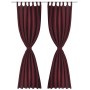 2 cortinas micro-satinadas con trabillas color burdeos, 140 x 245 cm de , Cortinas y visillos - Ref: Foro24-130364, Precio: 3...