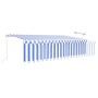 Toldo retráctil manual con persiana azul y blanco 6x3 m de vidaXL, Toldos - Ref: Foro24-3069356, Precio: 583,46 €, Descuento: %