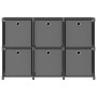 Estantería de 6 cubos con cajas de tela gris 103x30x72,5 cm de , Librerías y estanterías - Ref: Foro24-322609, Precio: 46,83 ...