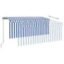 Toldo manual retráctil con persiana y LED azul y blanco 3x2,5 m de vidaXL, Toldos - Ref: Foro24-3069381, Precio: 306,06 €, De...
