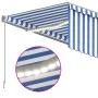 Toldo manual retráctil con persiana y LED azul y blanco 3x2,5 m de vidaXL, Toldos - Ref: Foro24-3069381, Precio: 306,06 €, De...