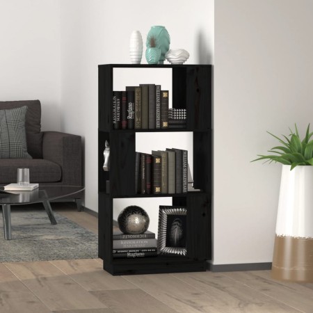 Estantería/divisor de espacios madera pino negro 51x25x101 cm de , Librerías y estanterías - Ref: Foro24-814038, Precio: 48,9...
