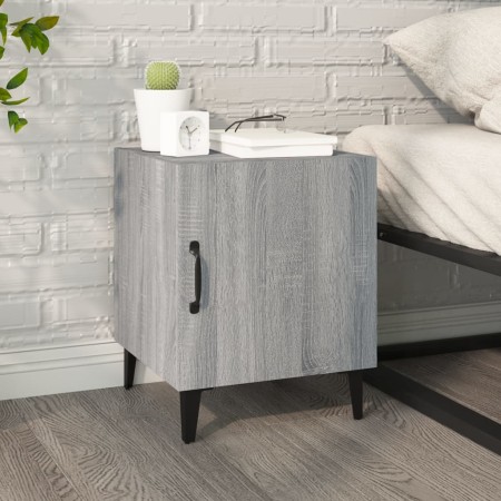 Mesita de noche madera contrachapada gris Sonoma de , Mesitas de noche - Ref: Foro24-817317, Precio: 41,59 €, Descuento: %