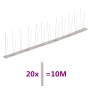 Set de 20 hileras pinchos contra pájaros y palomas 2 filas 10 m de , Repelentes para animales - Ref: Foro24-149130, Precio: 3...