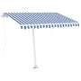 Toldo de pie retráctil manual azul y blanco 300x250 cm de vidaXL, Toldos - Ref: Foro24-3069496, Precio: 320,89 €, Descuento: %