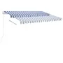 Toldo de pie retráctil manual azul y blanco 300x250 cm de vidaXL, Toldos - Ref: Foro24-3069496, Precio: 320,89 €, Descuento: %