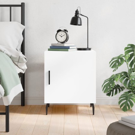 Mesita de noche madera de ingeniería blanco 40x40x50 cm de , Mesitas de noche - Ref: Foro24-827596, Precio: 43,54 €, Descuent...