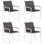 Sillas de jardín 4 unidades textilene y acero inoxidable gris de , Sillas de jardín - Ref: Foro24-46496, Precio: 299,04 €, De...