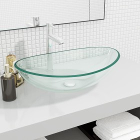 Lavabo de vidrio templado transparente 54,5x35x15,5 cm de , Lavabos - Ref: Foro24-345238, Precio: 85,28 €, Descuento: %