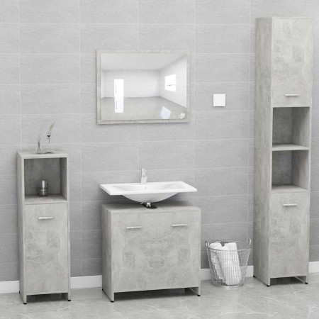Conjunto de muebles de baño madera contrachapada gris hormigón de , Muebles de baño - Ref: Foro24-802583, Precio: 88,23 €, De...