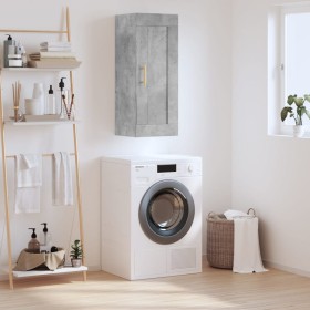Armario de pared madera ingeniería gris hormigón 34,5x34x90 cm de , Aparadores - Ref: Foro24-830488, Precio: 48,17 €, Descuen...